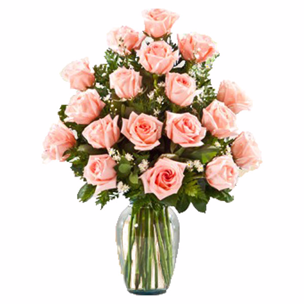 Bouquet of 18 pink roses