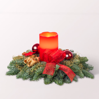 Gesteck mit LED-Kerze mit Ferrero Giotto 3er