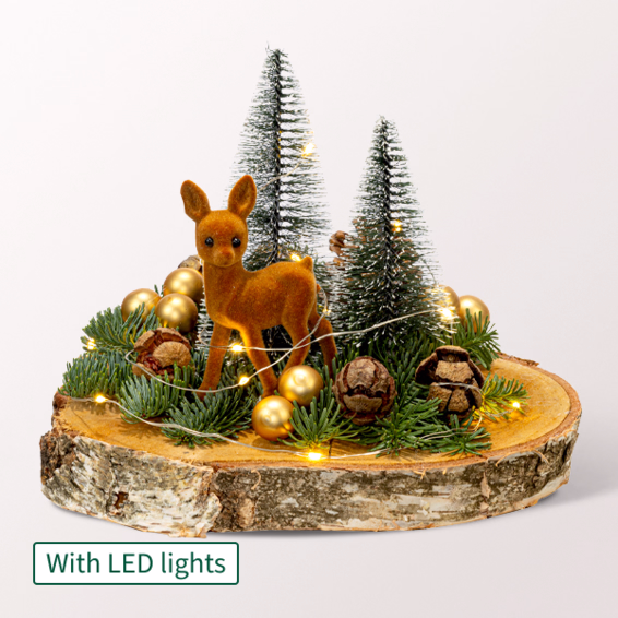 Winter Dream on Wood with X-Mas lights