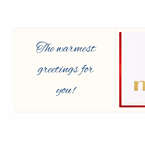 Personal greeting card with Merci: Alles Liebe (250 g)