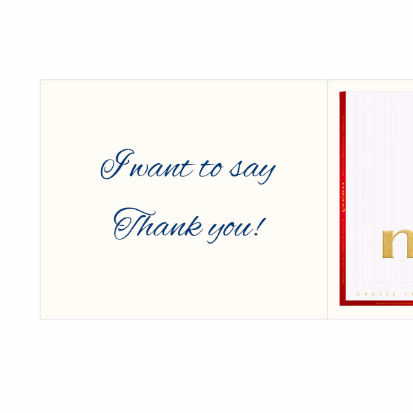 Personal greeting card with Merci: Rosen (250 g)