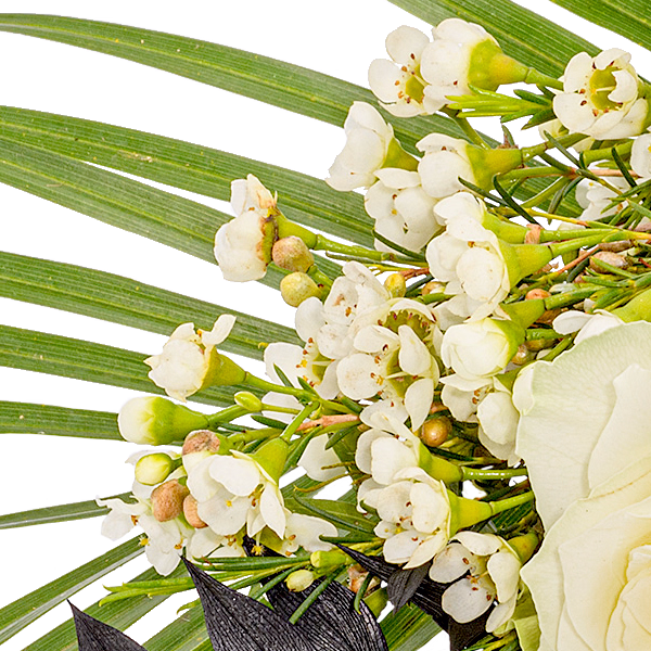 Sympathy Bouquet in White and Black