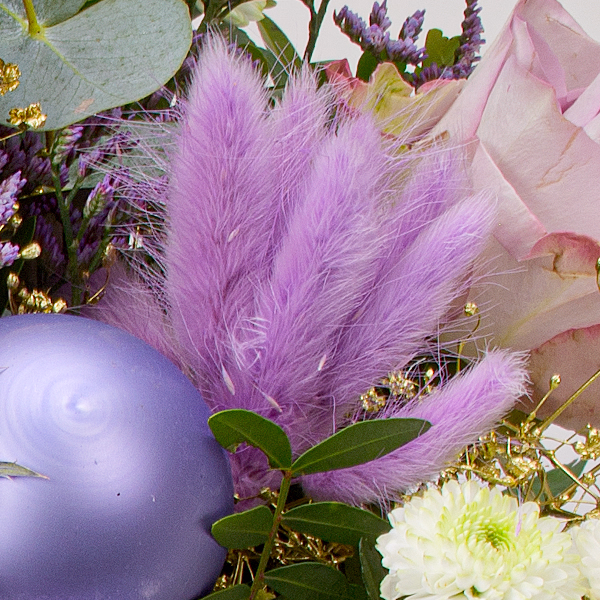 Premiumstrauß Weihnachtsherz mit Premiumvase & Ferrero Giotto 3er