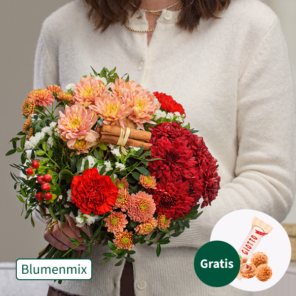 Blumenmix Winterflirt mit Ferrero Giotto 3er