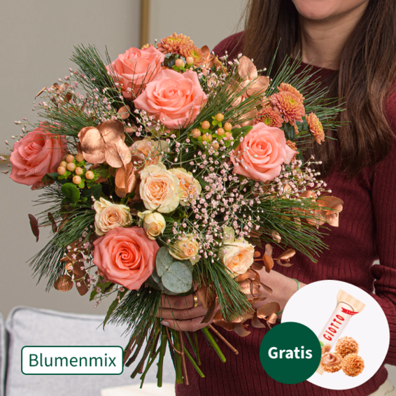 Blumenmix Warm Hug mit Ferrero Giotto 3er