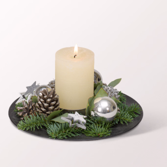 Adventsgesteck Winterglanz mit Ferrero Giotto 3er