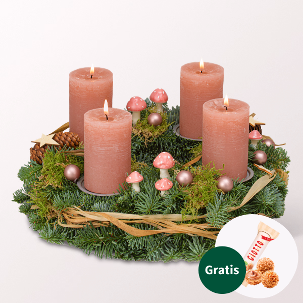 Adventskranz Wintergrüße (Ø 30 cm) mit Ferrero Giotto 3er