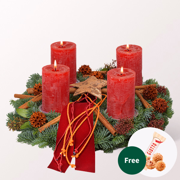 Wreath Nature Christmas (Ø 30 cm) with 3 Ferrero Giotto