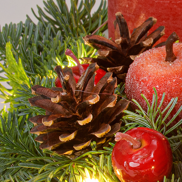 Adventskranz Shiny Red (Ø 30 cm) mit Ferrero Giotto 3er