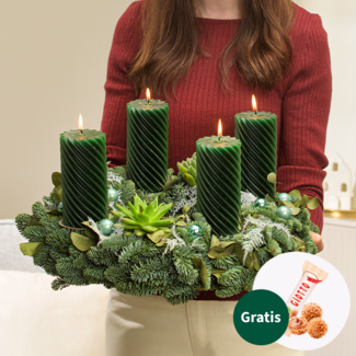 Adventskranz Winterbote (Ø 40 cm) mit Ferrero Giotto 3er