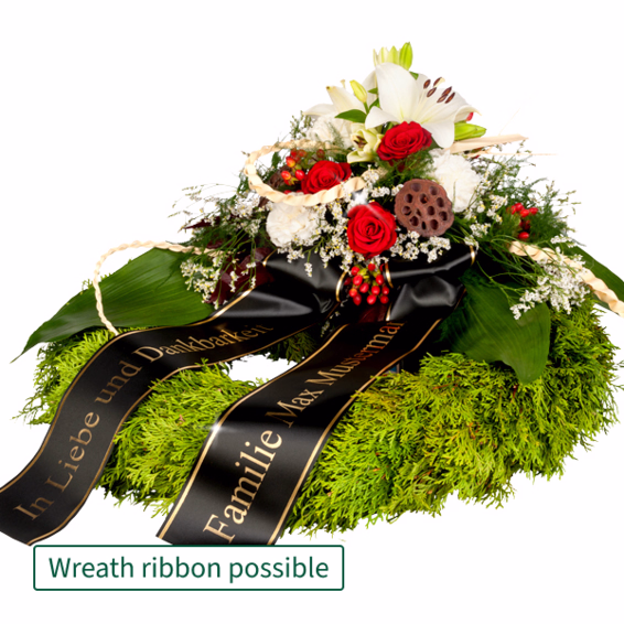 Sympathy Wreath with red roses