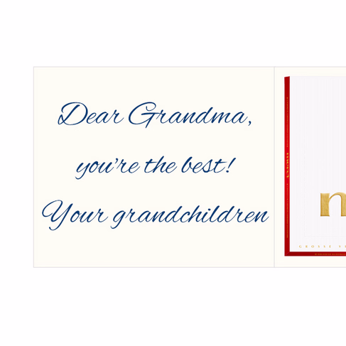 Personal greeting card with Merci: Tollste Oma (250 g)