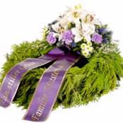 Sympathy Wreath in white and lilac