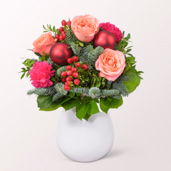 Flower Bouquet Kaminfeuer with vase & 3 Ferrero Giotto