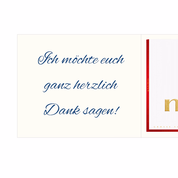 Persönliche Grußkarte mit Merci: Rosen (250 g)