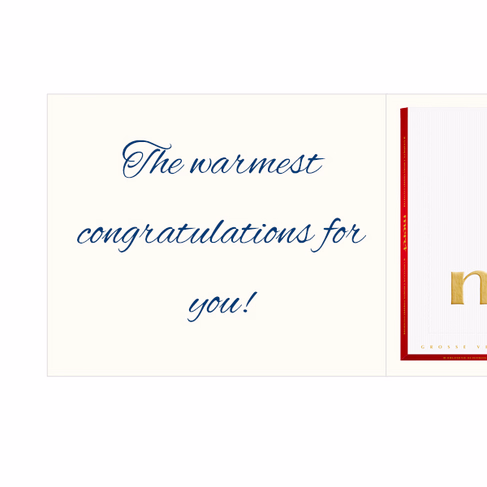 Personal greeting card with Merci: Happy Birthday (250 g)