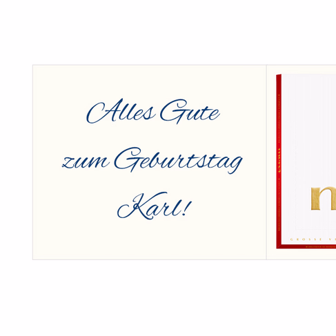 Persönliche Grußkarte mit Merci: Herzlichen Glückwunsch „Vorname“ (250 g)