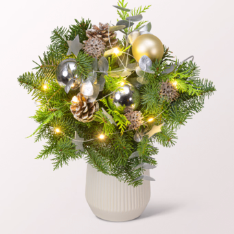 Strauß Winterleuchten mit Vase & Ferrero Giotto 3er