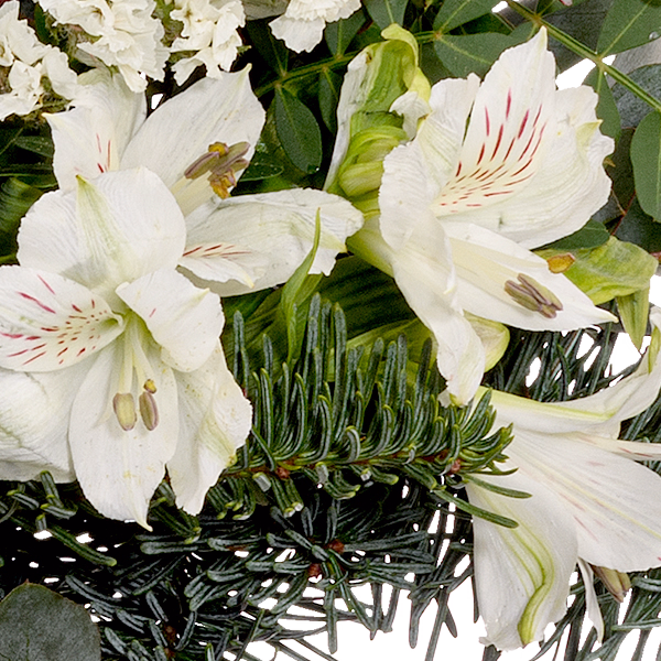 Premiumstrauß Winterliebe mit Premiumvase & Ferrero Giotto 3er