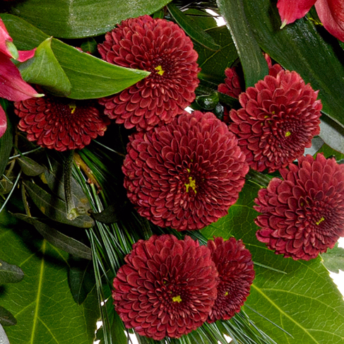 Premium Bouquer Weihnachtsromanze with Premium Vase & 3 Ferrero Giotto