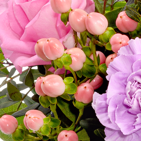 Flower Bouquet Freude with vase & 3 Ferrero Giotto