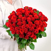 Bunch of 50 red Fairtrade roses