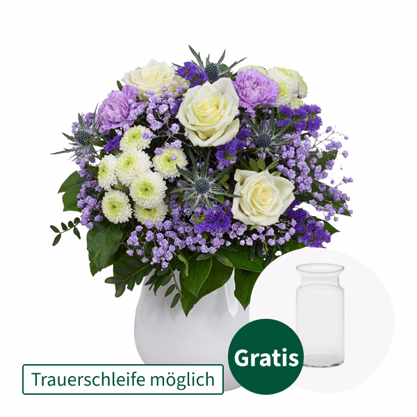 Trauerstrauß Anteilnahme mit Vase