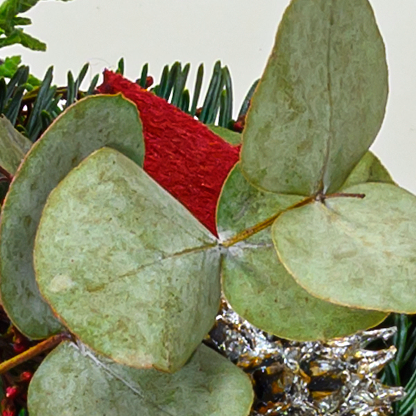 Christmas Arrangement with Bordeaux Coloured Candle with 3 Ferrero Giotto