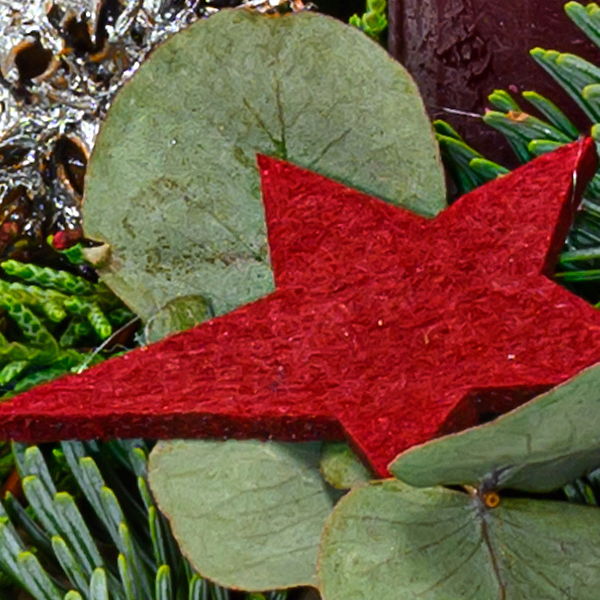 Christmas Arrangement with Bordeaux Coloured Candle with 3 Ferrero Giotto