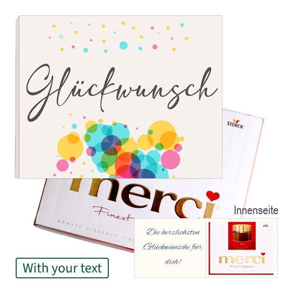 Personal Greeting Card with Merci: Glückwunsch (250 g)
