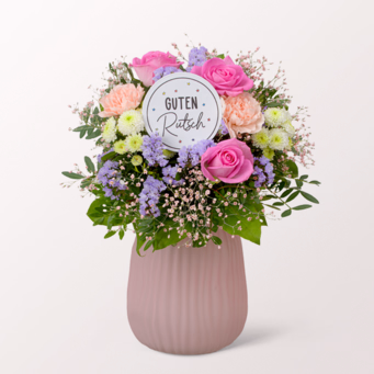 New Year's Bouquet „Guter Rutsch“ with vase & Rotkäppchen Sparkling Wine