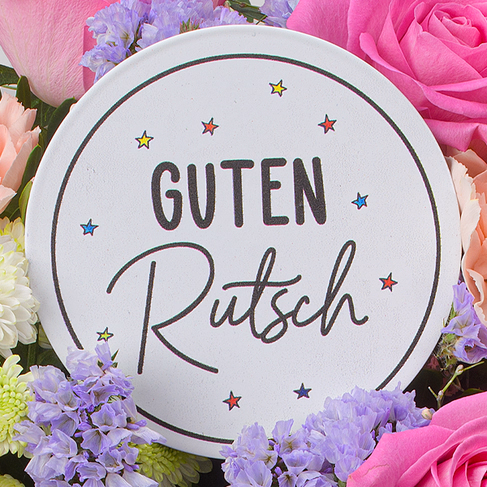Neujahrs-Strauß „Guter Rutsch“ mit Vase & Rotkäppchen Sekt