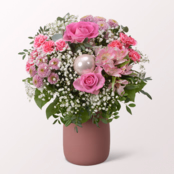 Blumenstrauß Wintermärchen mit Vase & Ferrero Giotto 3er