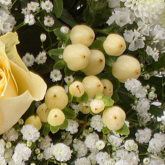 Flower Bouquet Goldschimmer with vase & 3 Ferrero Giotto