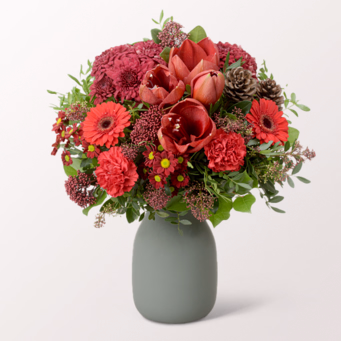 Flower Bouquet Winterlaune with vase & 3 Ferrero Giotto