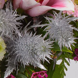 Premium Bouquet Rosa Glanz with Premium Vase & 3 Ferrero Giotto