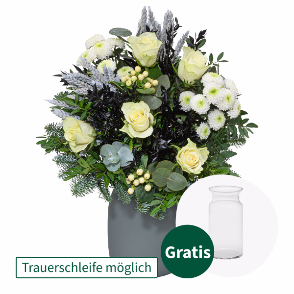 Trauerstrauß Tröstende Erinnerung mit Vase