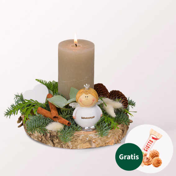 Adventsgesteck Engelszauber mit Ferrero Giotto 3er