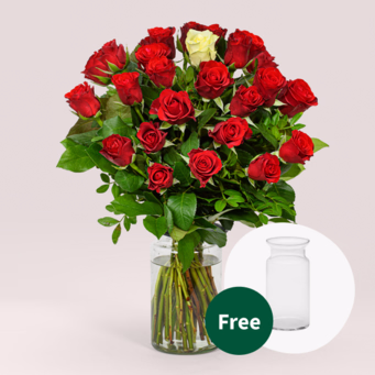 Rose Bouquet Nur für Dich with vase