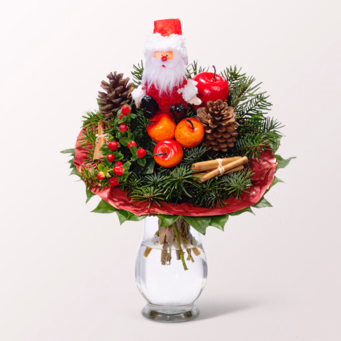 Flower Bouquet Nikolaus with vase & 3 Ferrero Giotto