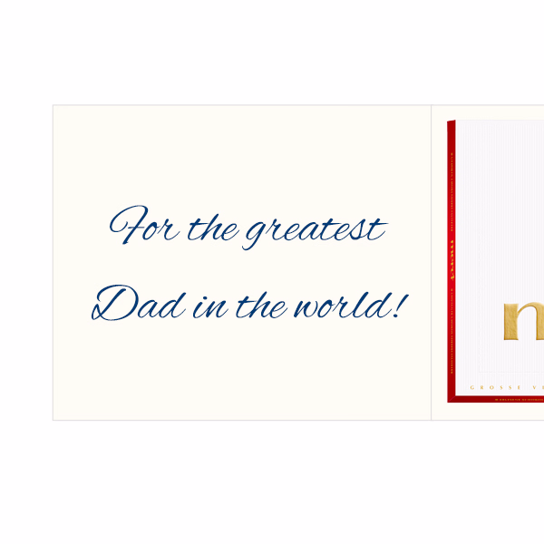 Personal greeting card with Merci: Wunderbarer Papa (250 g)