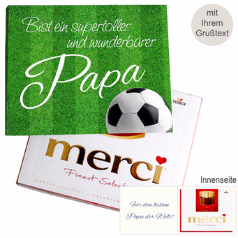 Persönliche Grußkarte mit Merci: Wunderbarer Papa (250 g)