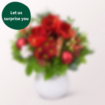 Surprise Flower Bouquet with vase & 3 Ferrero Giotto