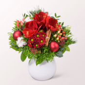 Flower Bouquet Merry Christmas with vase & 3 Ferrero Giotto
