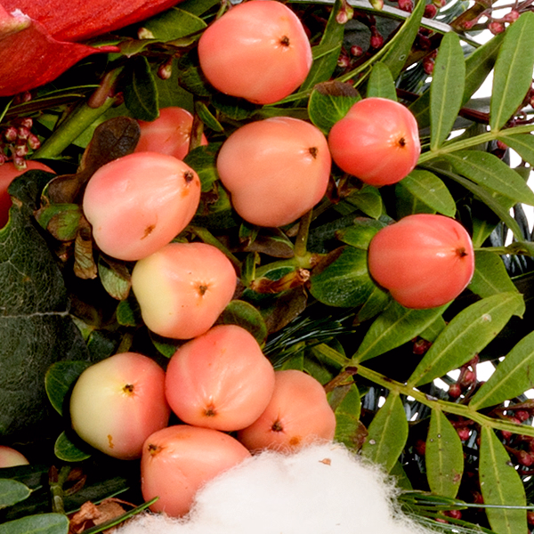 Blumenstrauß Merry Christmas mit Vase & Ferrero Giotto 3er