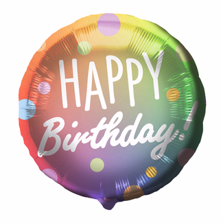 Helium Balloon Gift „Happy Birthday“ Rainbow Pastel Set