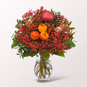 Strauß Noelle mit Vase & Ferrero Giotto 3er