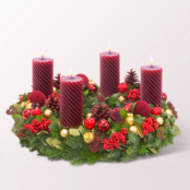 Adventskranz Bordeaux Glory (Ø 40 cm) mit Ferrero Giotto 3er