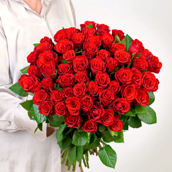 Bunch of 50 red Fairtrade roses
