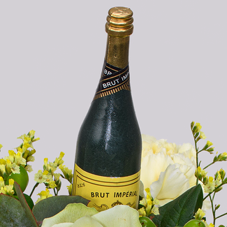 Flower Bouquet „Happy New Year“ with vase & Rotkäppchen Sparkling Wine